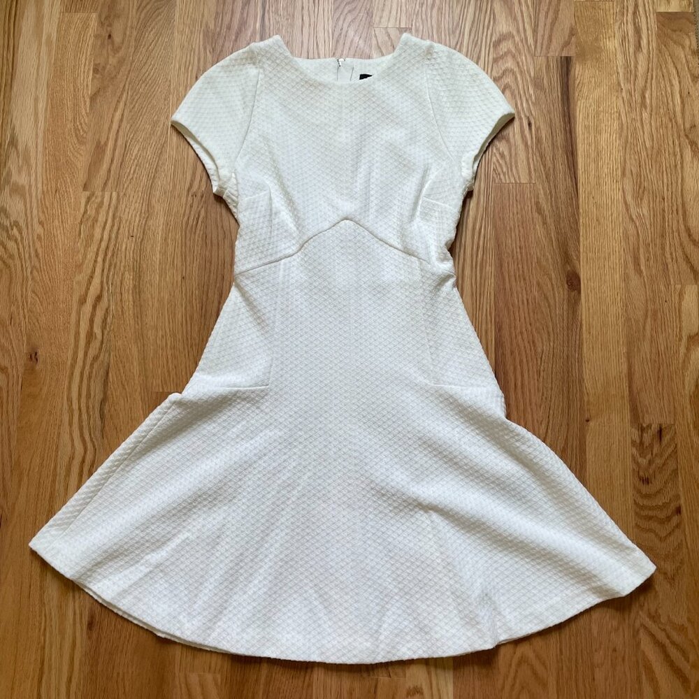 Banana Republic Waffle Weave Knit Flare Short Sleeve Dress Size 0P